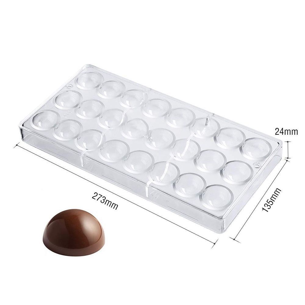 Khuôn Làm Bánh Mousse / Sô Cô La / Kẹo Ngọt / Bánh Kem Hình Cầu 24 Ngăn Bằng Polycarbonate Cứng Trong Suốt Diy