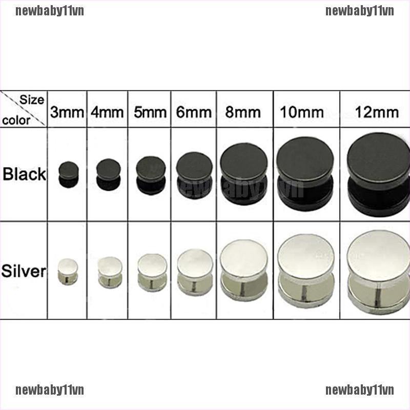 Đôi bông tai nam hình quả tạ bằng thép không gỉ