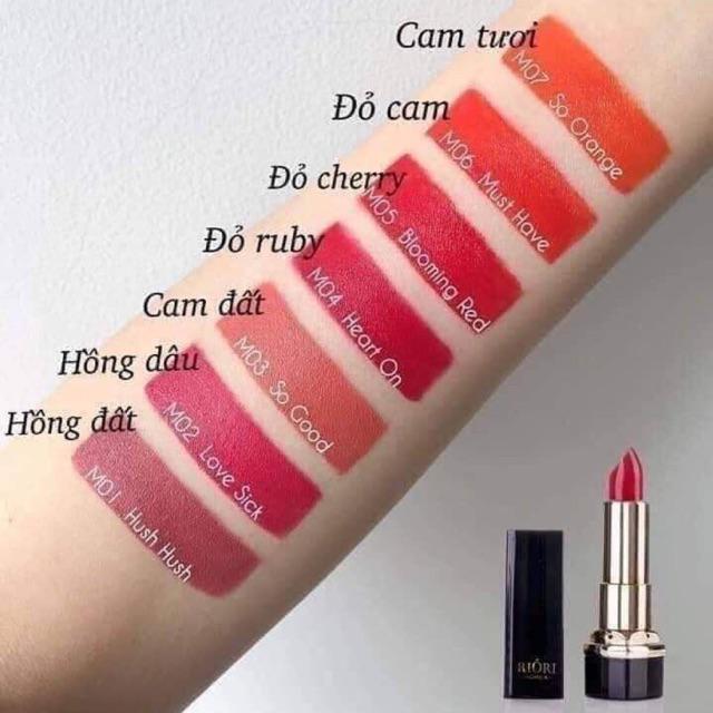 [Mã SKAMLTSM9 giảm 10% đơn 99K] Son Lì Hàn Quốc - Son Lỳ Riori Matte Lipstick Không Chì 6 Màu