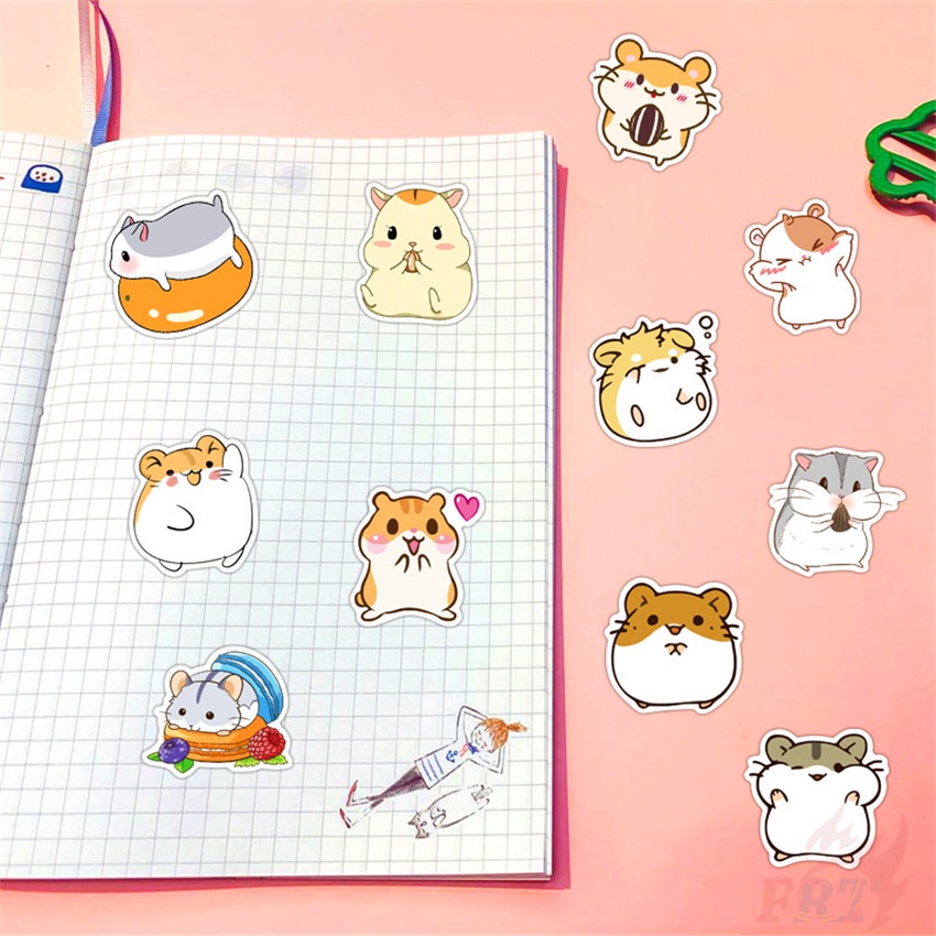 ❉ Kawaii Hamster Cricetinae Emoji Series 02 - Cute Pets Stickers ❉ 50Pcs/Set DIY Fashion Luggage Laptop Skateboard Decals Doodle Stickers