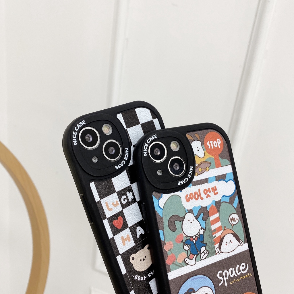 Ốp lưng iphone họa tiết Caro in hình Hổ và Gấu 6/6s/6plus/6splus/7plus/8plus/x/xsmax/11/11promax/12/12promax/13/13promax
