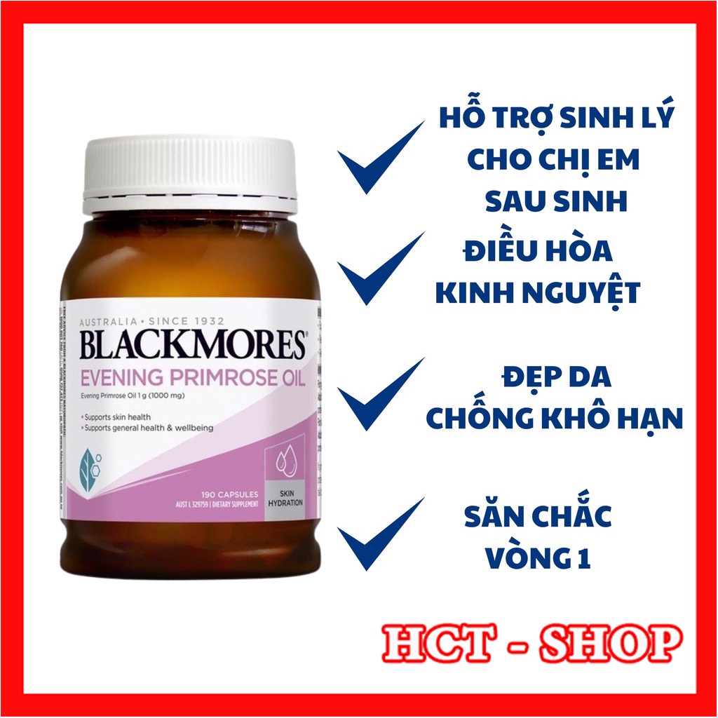 Tinh Dầu Hoa Anh Thảo Blackmore Evening Primrose Oil Đẹp Da, Điều Kinh, Mọc Tóc