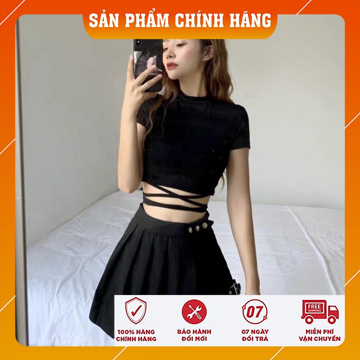 Chân Váy Chữ A Phối Quần Cạp Đính Cúc Kiểu Dập Khuy - Chân Váy Cách Điệu 2020 Freesize Hot Hit | BigBuy360 - bigbuy360.vn