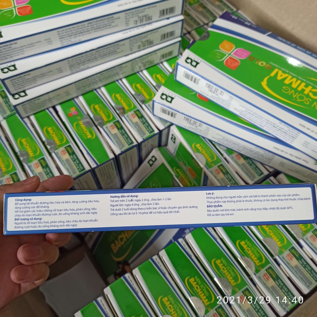 Men sống bạch mai gold hộp 20ống