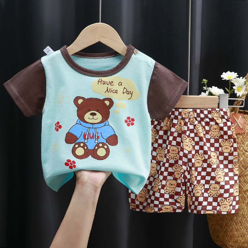 Bộ quần áo cộc tay cho bé trai/bé gái hè thu hàng quảng châu loại 1