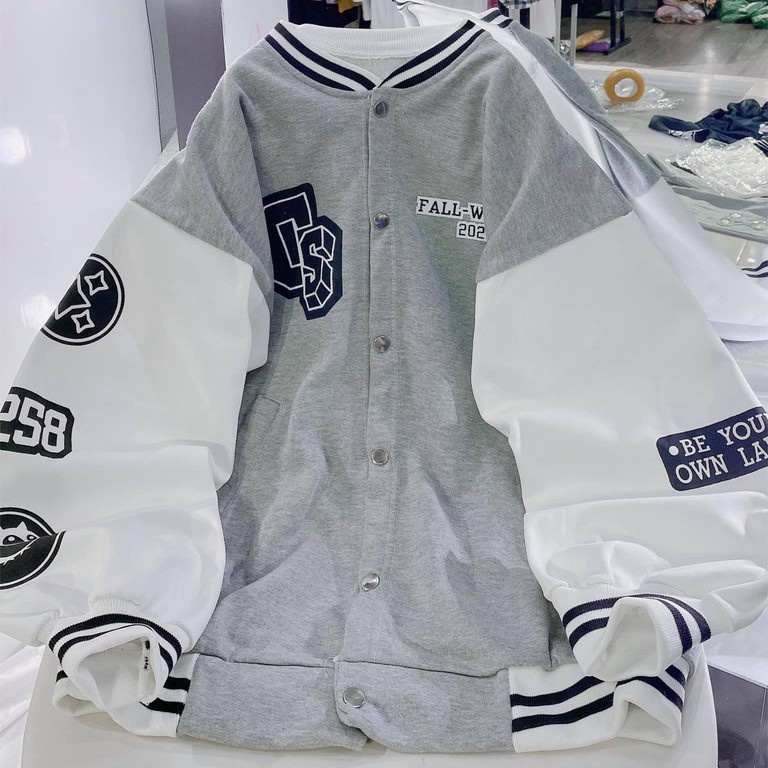 Áo khoác bomber bóng chày nam nữ from rộng unisex phong cách cá tính TMH039
