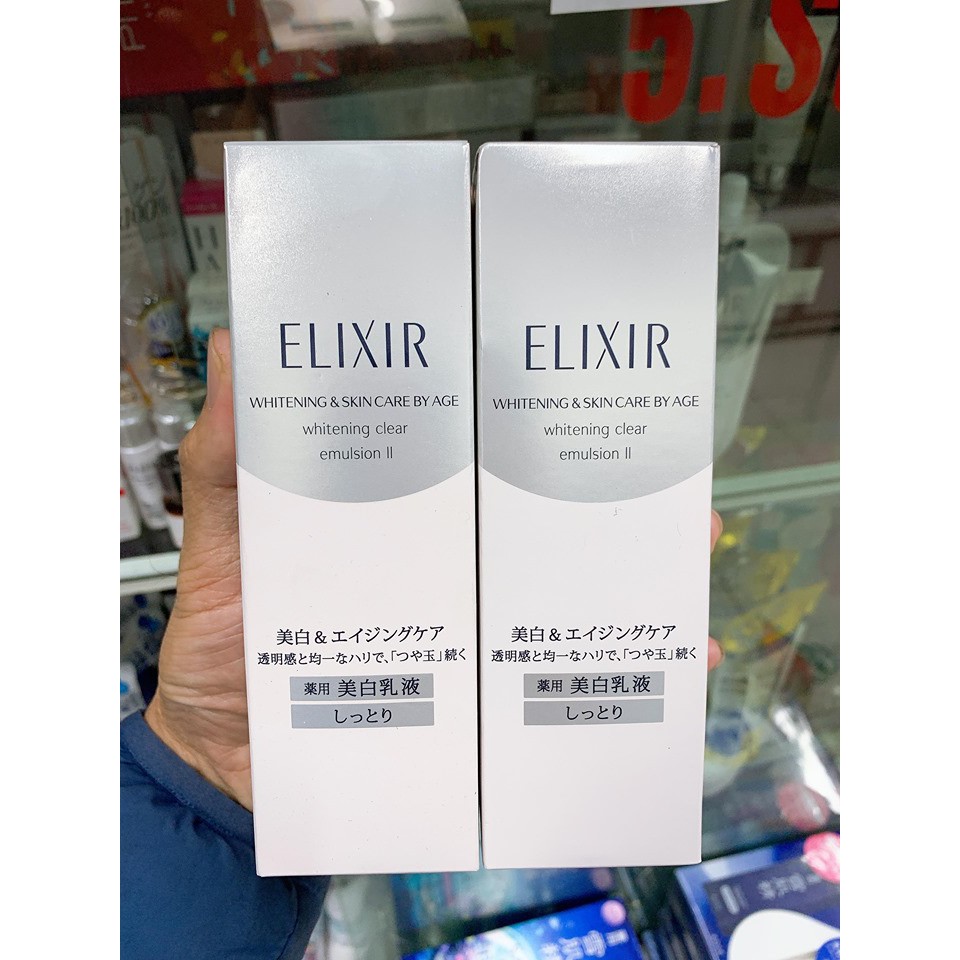 Sữa dưỡng ẩm và trắng da Elixir Whitening Care by Age Emulsion II 130ml