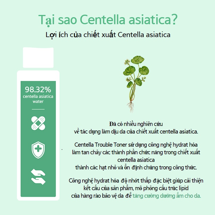 ✅[NỘI ĐỊA HÀN] Nước Hoa Hồng Rau Má Mamonde Centella Trouble Toner