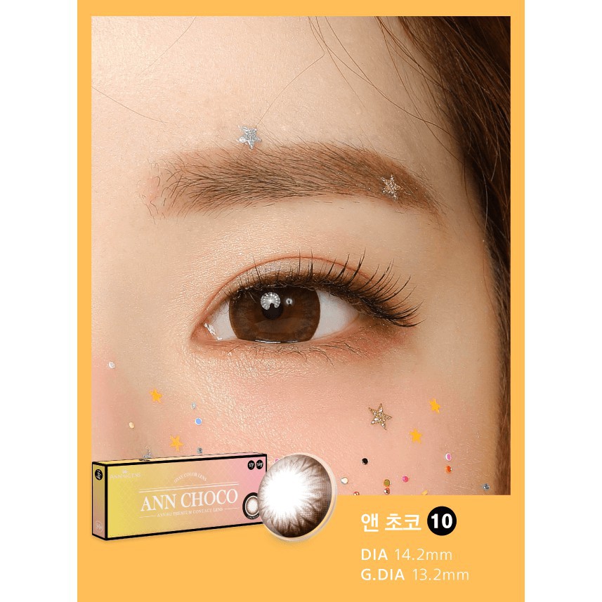 Cực Hot lens Hàn Quốc (Độ cận từ 0.0 đến 6.0) Kính áp tròng màu nâu Choco 1 Ngày - Ann Choco NCC2