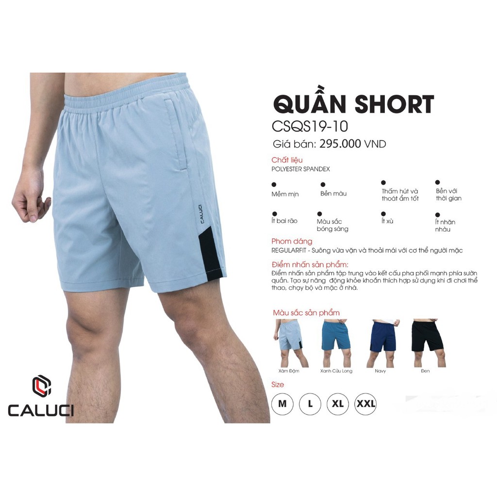 Quần short nam (CALUCI) - Áo ngắn tay không cổ