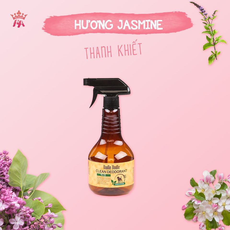 BUDLE XỊT KHỬ MÙI DƯỠNG LÔNG CHO CHÓ MÈO BUDLE BUDLE 530ML