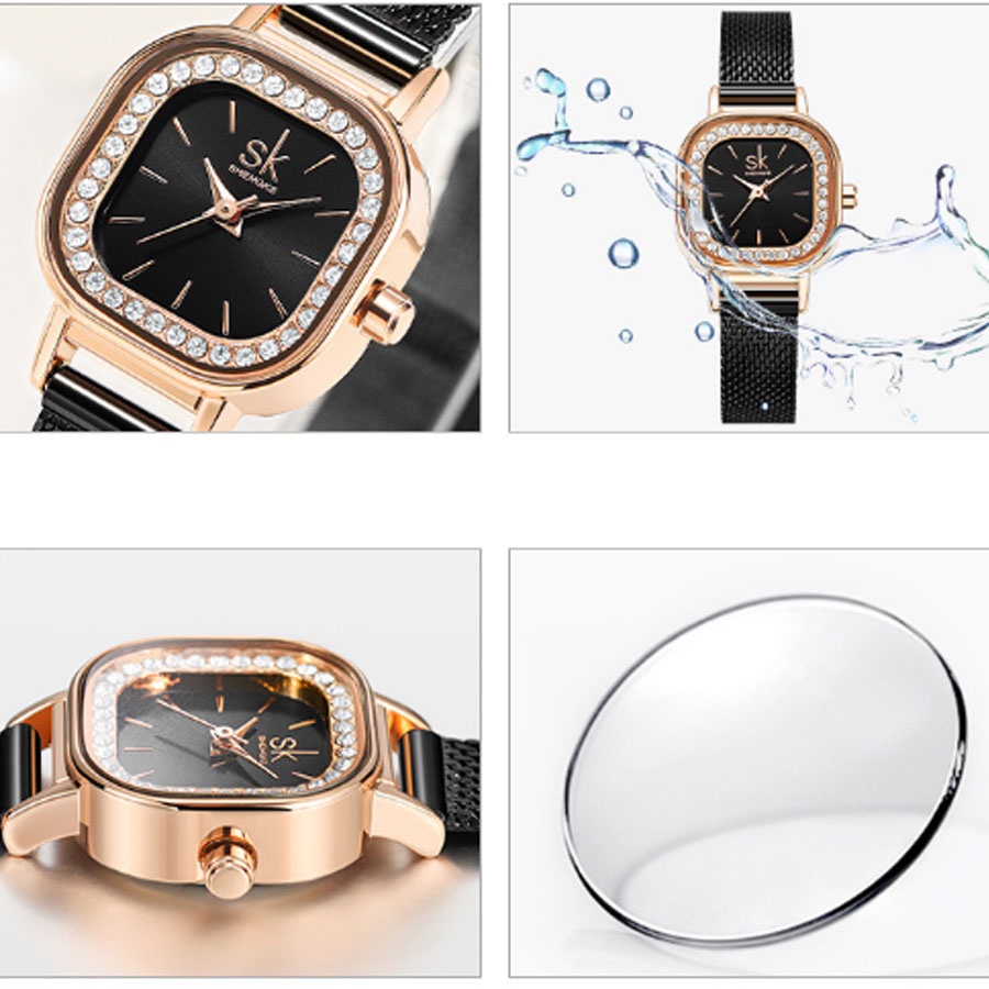 Đồng hồ nữ sk mặt vuông, đồng hồ nữ chống nước, sang trọng