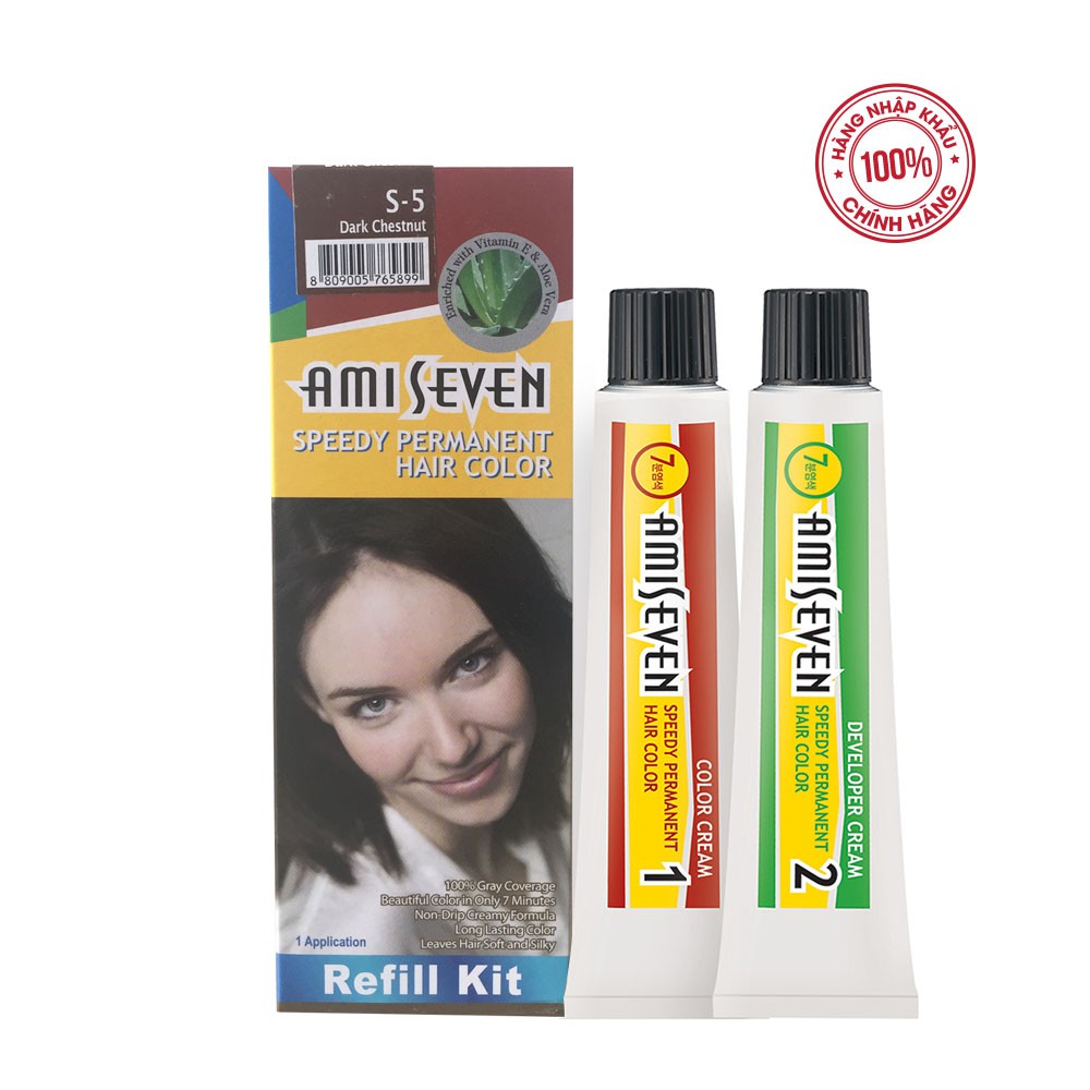 Nhuộm phủ bạc dược thảo Amiseven nhanh 7 phút AMI SEVEN  (Loại tiết kiệm) S5 (60g + 60g) Hàn Quốc | BigBuy360 - bigbuy360.vn