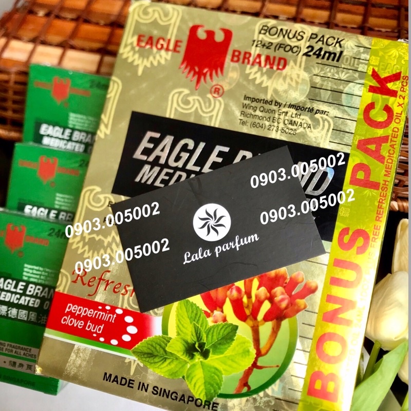 Dầu gió xanh con Ó- Eagle Brand Medicated Oil ( dầu xanh con Ó ).Made in Singapore