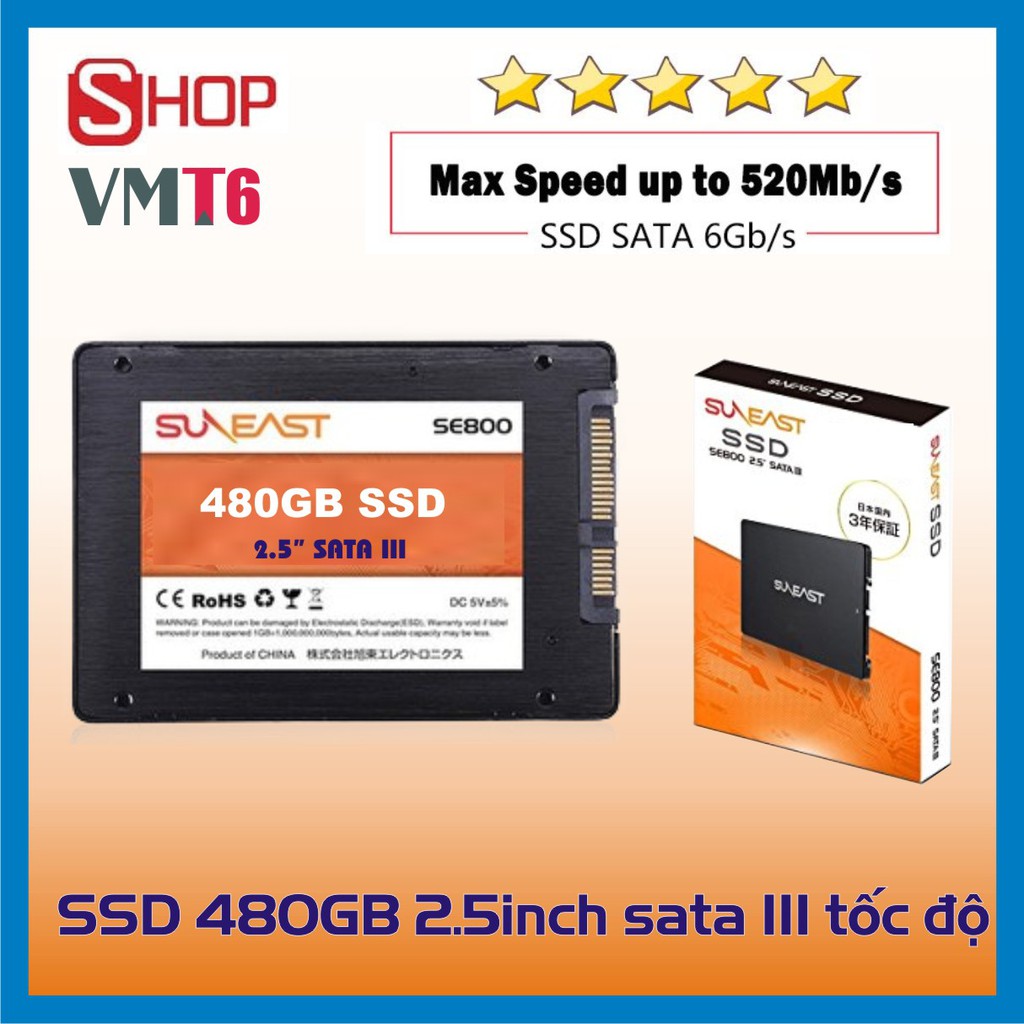 Ổ Cứng SSD 480GB Sunneast Sata 3 chuẩn 2.5inch chính hãng - Hàng chính hãng nội địa nhật bản !