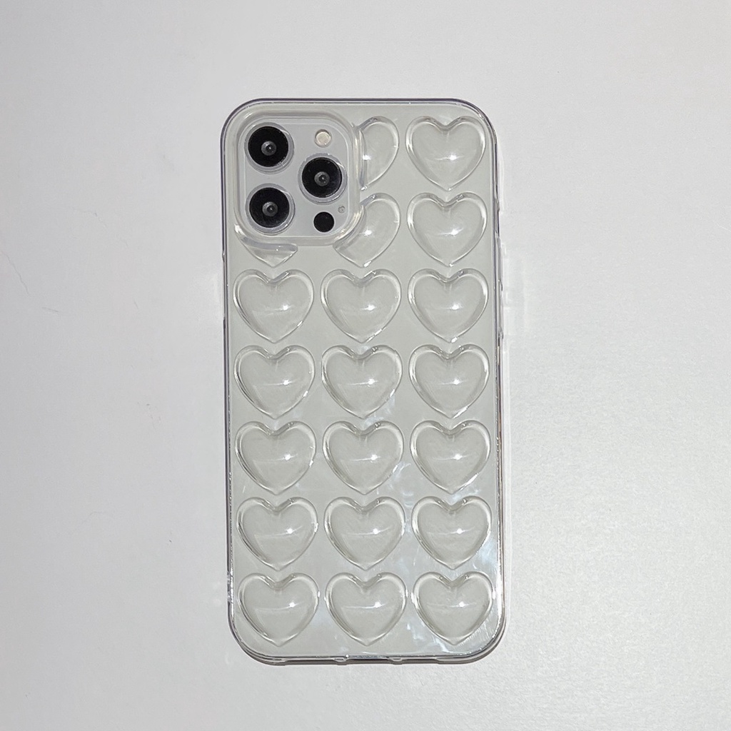 Ốp Điện Thoại tpu Mềm Trong Suốt Họa Tiết Trái Tim 3d Cho iphone 15promax 14 pro max 14 plus 13 pro max 12 pro max 11 pro max xs max xr x 7 8 plus