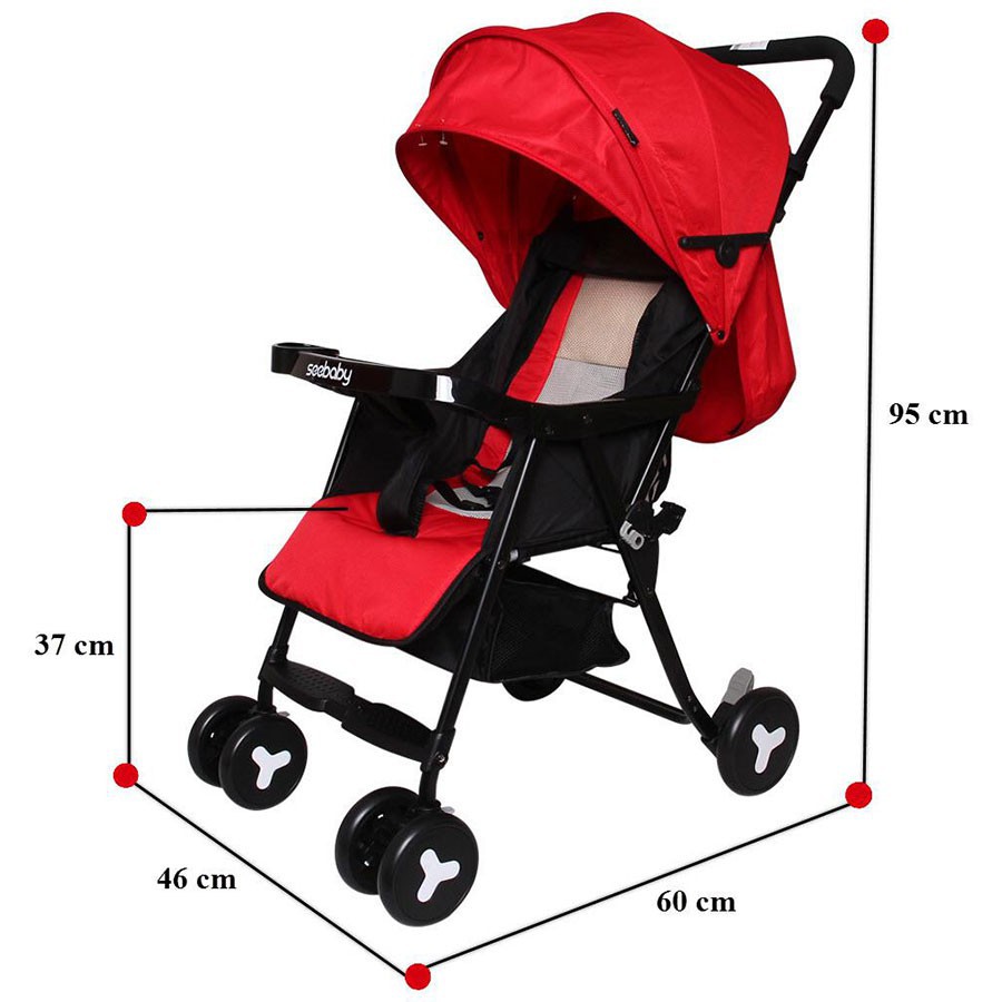 [FREESHIP] [CÓ KHAY ĂN] Xe Đẩy Trẻ Em 3 Tư Thế Seebaby QQ3 Siêu Tiện Lợi - Bafaby Kids sản phẩm như hình