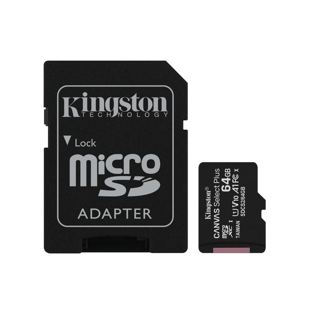 Thẻ nhớ micro SDXC Kingston 64GB Canvas Select Plus upto 100MB/s + Adapter