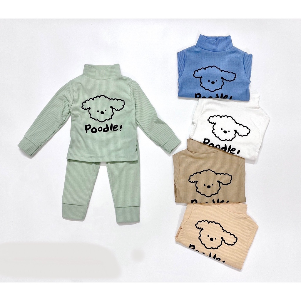 Đồ bộ dài tay Kwo chất gân tăm phiên bản Poodle thu đông cực đẹp bé trai bé gái Namkidshop (QATE391)