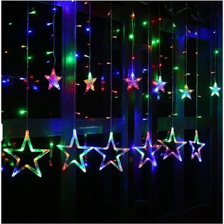 [ FREESHIP TỪ 99K ] Dây Đèn Led Ngôi Sao 3D 7 Màu Chiều Dài 5M 12 Bóng