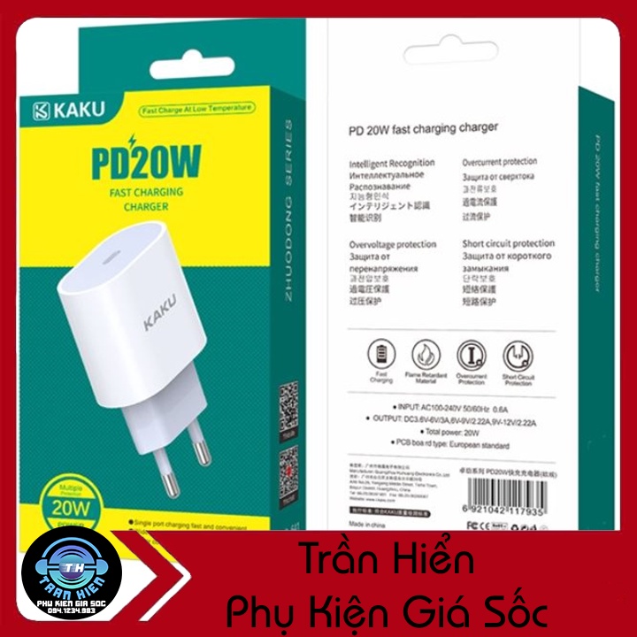 Củ sạc nhanh PD 20W Kaku KSC-541 Type-C