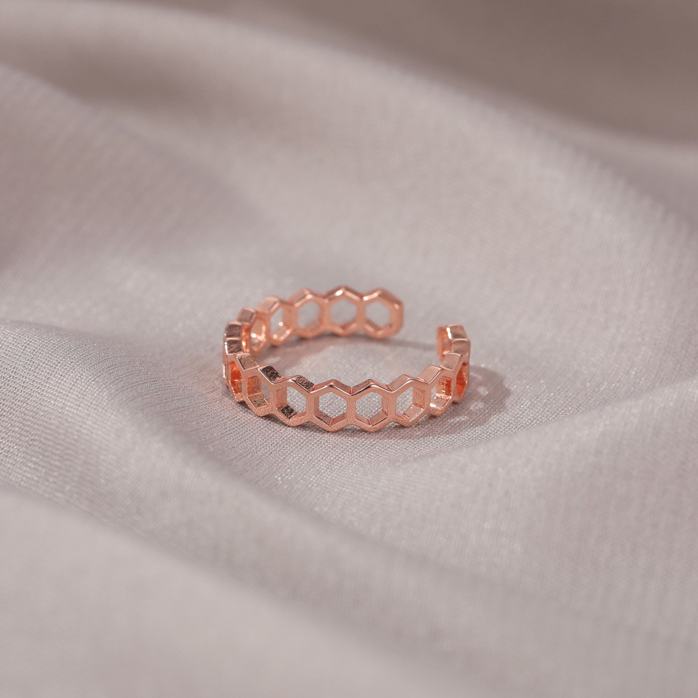 Nhẫn Thiết Kế Dạng Tổ Ong Phong Cách Hàn Quốc Xinh Xắn Cho Nữ