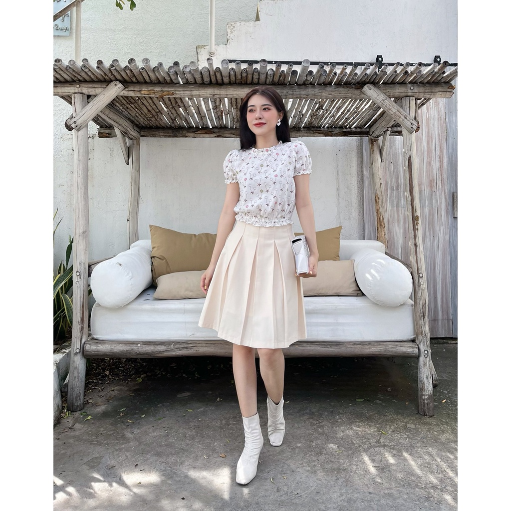 MINX - Chân Váy Via Midi Pleated Skirt