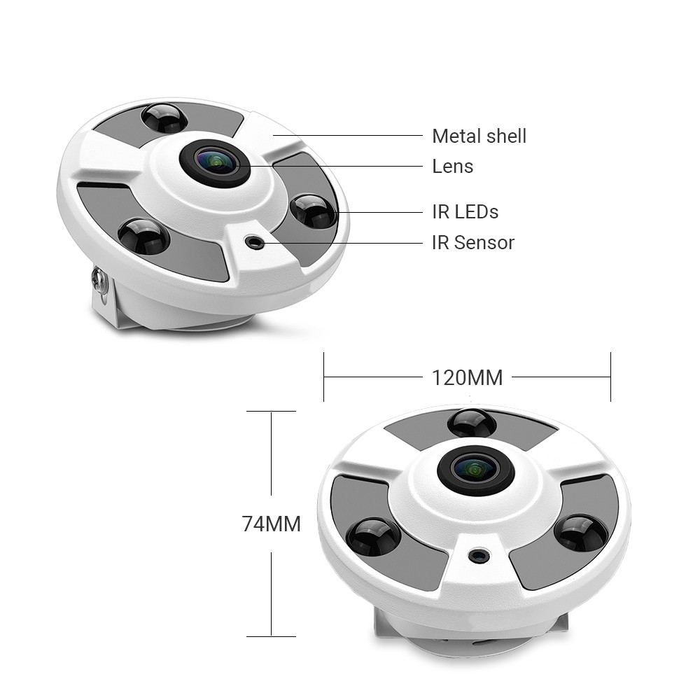 Camera An Ninh Hamrol Giám Sát Toàn Cảnh H.265 1.7MM 2MP/3MP/5MP