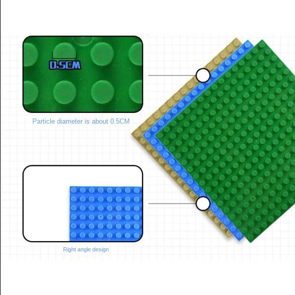 Đế Xếp Hình Lego Kích Thước 16 * 16Cm Màu Trắng / Đen / Xanh Lá / Xám / Xanh Dương