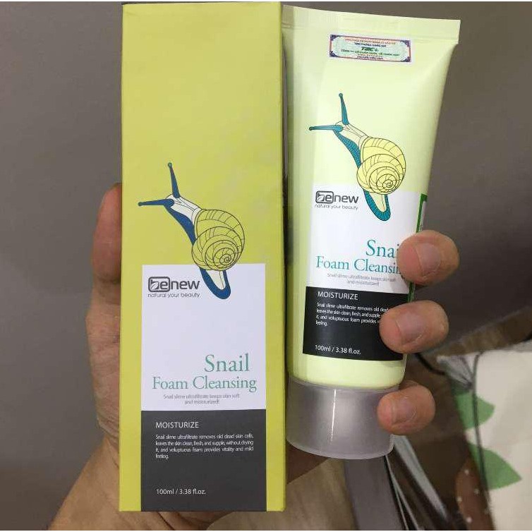 Sữa rửa mặt ốc sên BENEW SNAIL FOAM CLEANSING hàn quốc 100ml/Hộp dưỡng trắng da, xóa xạm thâm, dưỡng ẩm mềm da