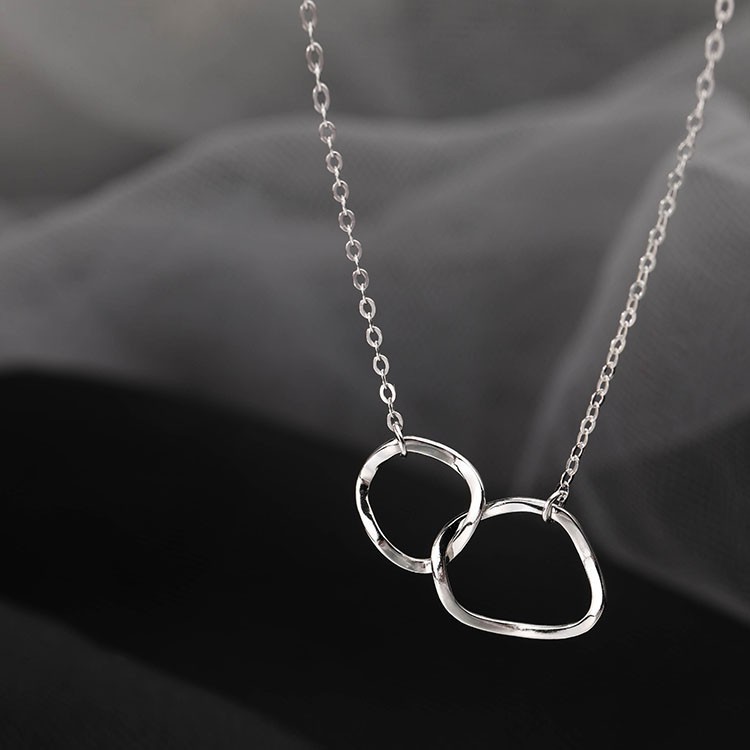 Dây chuyền hai mặt thiết kế đơn giản phong cách Hàn Quốc