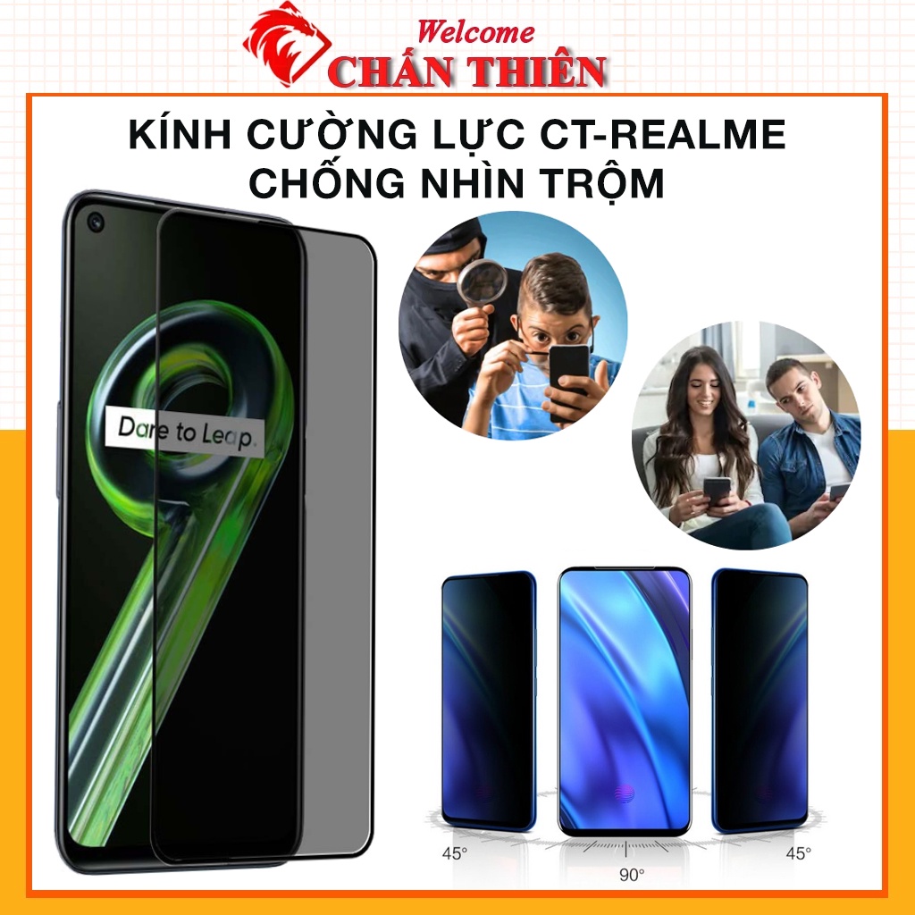 Cường lực chống nhìn trộm realme 10 9 pro c21 c12 5 pro Narzo 50 2 3 neo gt 7 7i 8 9i q3 c35 c30 5g tổng hợp Kính-[CNT]