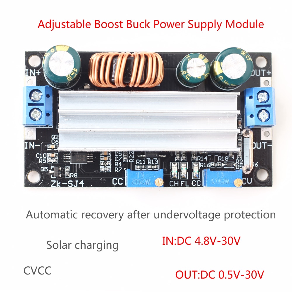 DC DC Voltage Boost Buck Converter Power Module 4.8-30V Solar Charger Charging Controller Adjustable Step-Up and Down Automatic