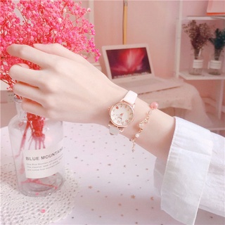 Đồng Hồ Analog Máy Quartz Nữ Mặt Trái Tim Dây Da