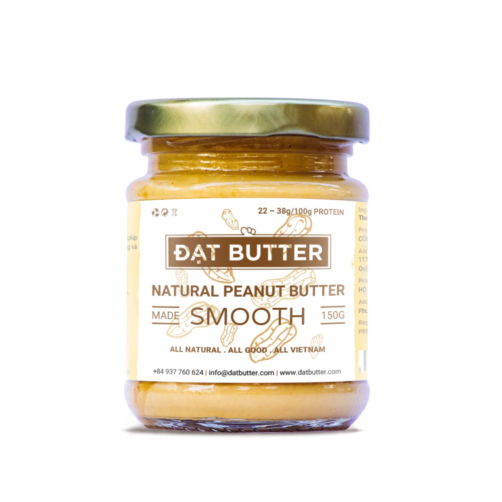 Bơ đậu phộng tự nhiên xay mịn Đạt Butter (150g)