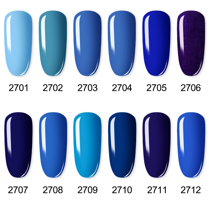 Gel sơn móng tay ROSALIND UV tông màu xanh dương tùy chọn 7ml