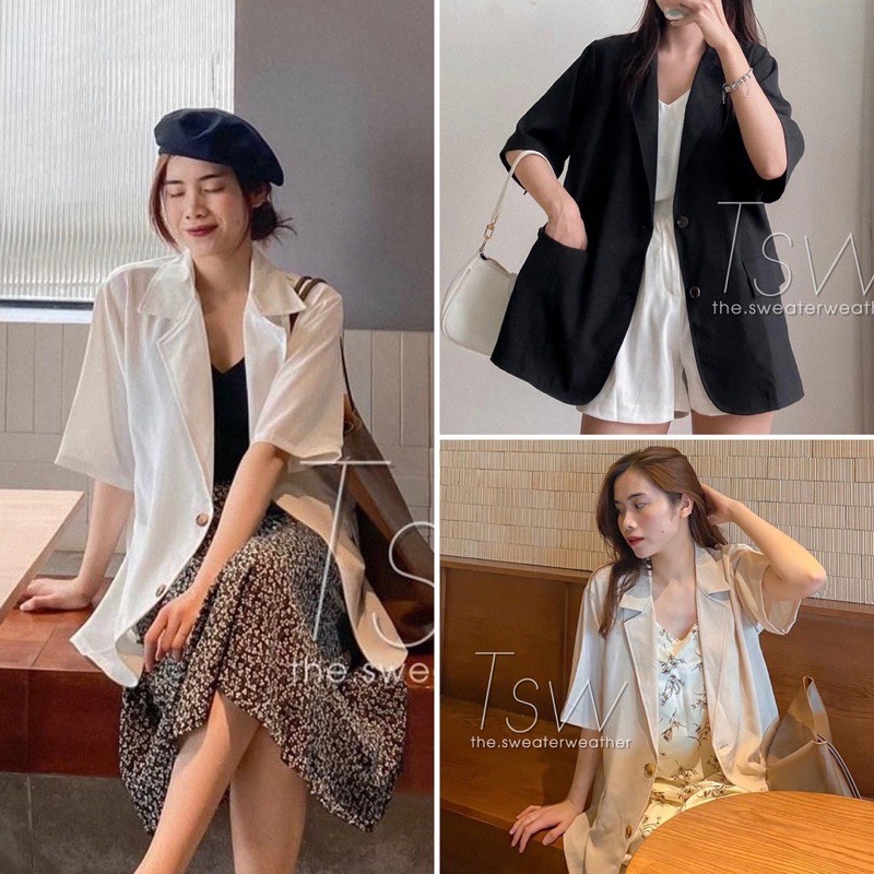 Áo khoác blazer tay ngắn 3 màu | BigBuy360 - bigbuy360.vn