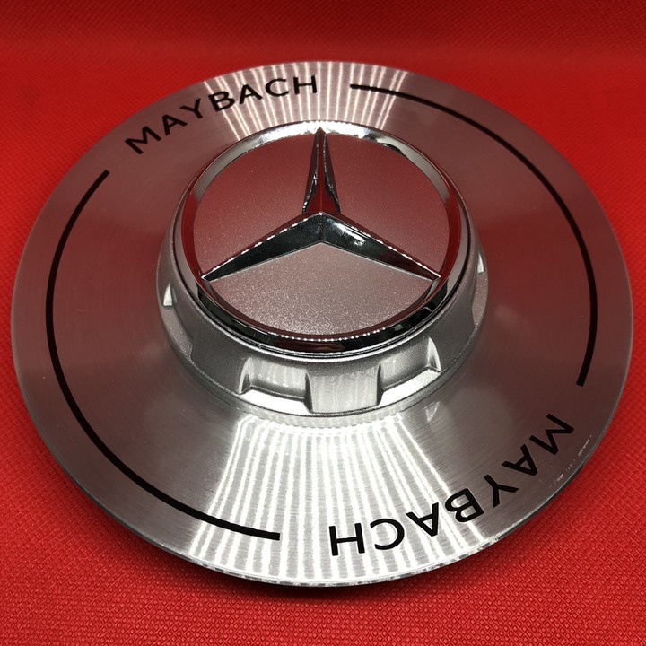 Logo chụp mâm, ốp lazang bánh xe ô tô Maybach, đường kính ngoài đĩa chụp: 14.5cm, đường kính trong: 4.5cm mã A400