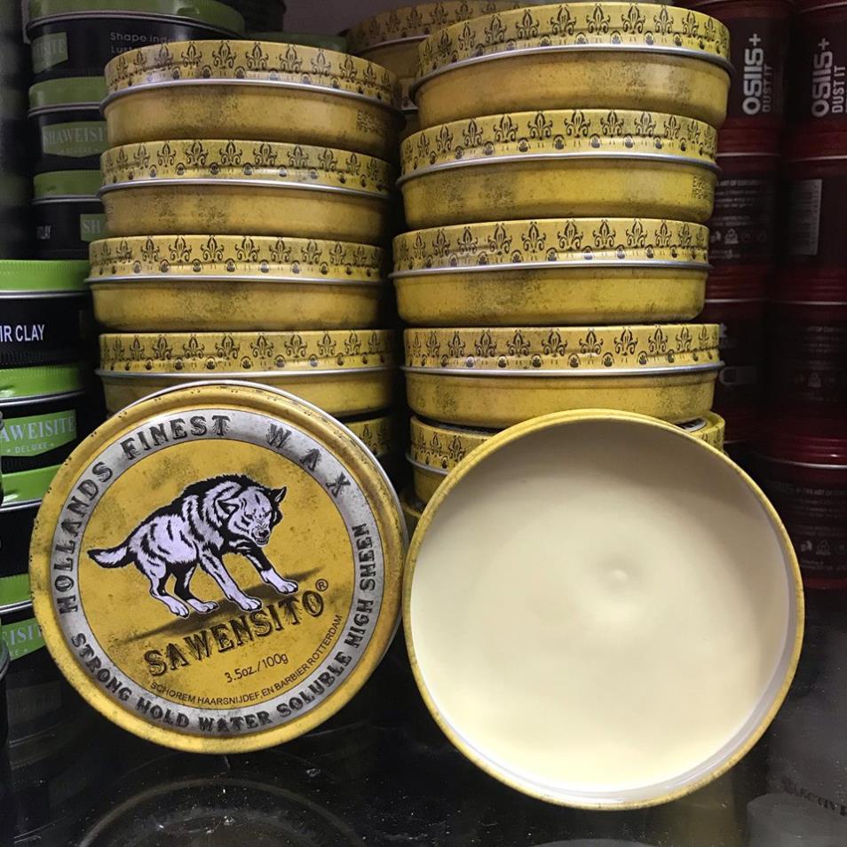 Sáp, Wax vuốt tóc SAWENSITO SÓI VÀNG 100gr tạo kiểu giữ nếp cho tóc. HÀNG CHÍNH HÃNG .