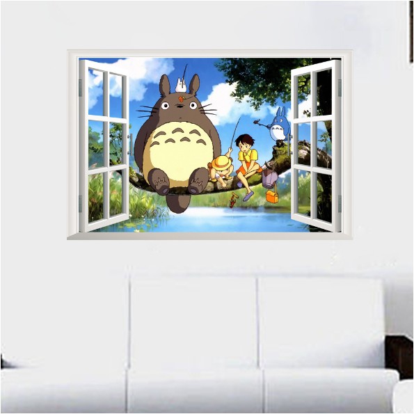 Decal trang trí khung cửa sổ Chuột xám TOTORO và những người bạn