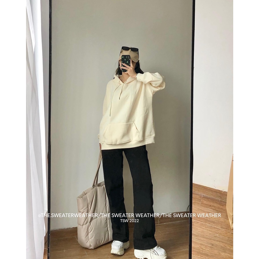 Áo hoodie nỉ bông trơn