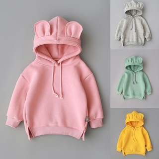 Áo hoodie có tai thỏ vải nỉ đáng yêu xinh xắn dành cho trẻ em