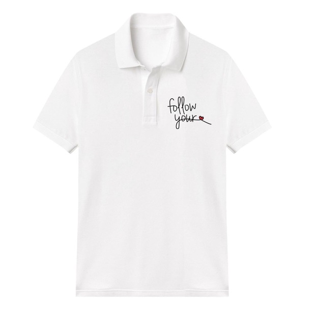 Áo polo unisex "Follow Your Heart" Byjolie chất cotton thoáng mát | BigBuy360 - bigbuy360.vn