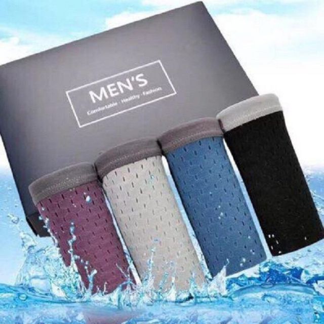 Hộp 4 quần lót đùi nam thông hơi