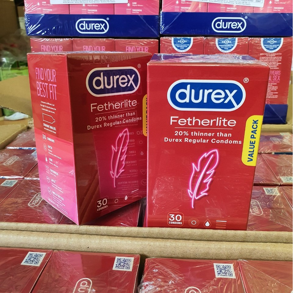 Bao cao su siêu mỏng Durex Úc - Durex Fetherlite - Hộp 30 chiếc