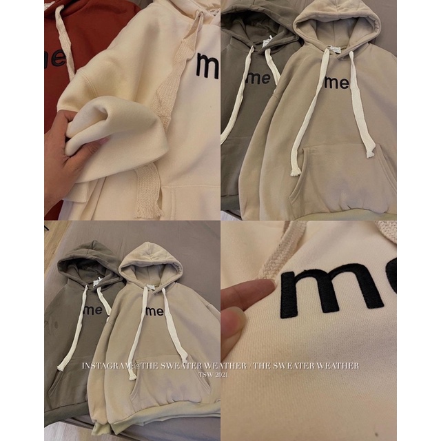 [Mã 2611THTRANG100K hoàn 10% xu đơn 99K] (Ảnh thật) Áo hoodie nỉ bông dây rút bản to thêu ME the.sweaterweather TSW | BigBuy360 - bigbuy360.vn