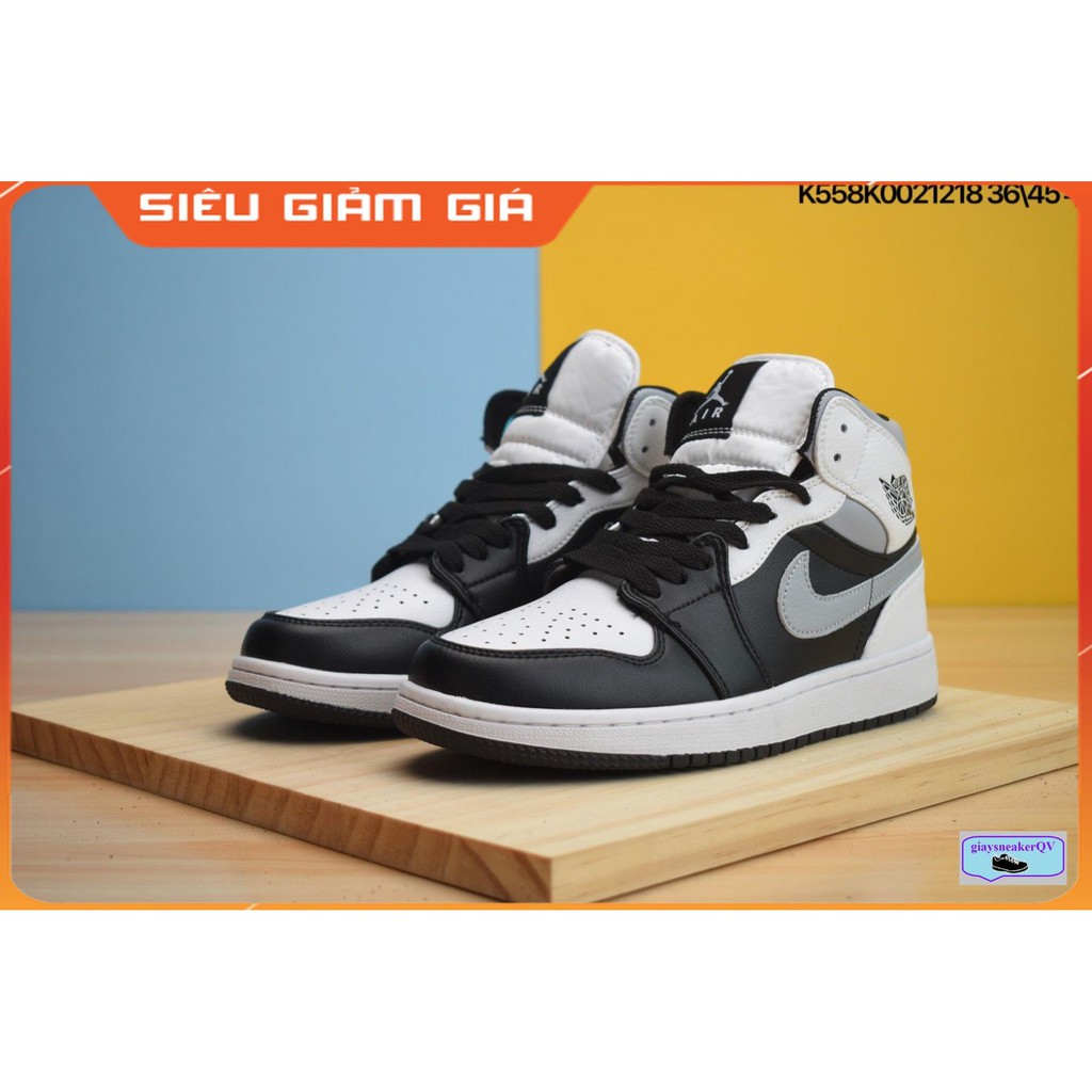 (FULL BOX + QUÀ TẶNG) Giày thể thao Air Jordan 1 Mid White Shadow cổ cao siêu đẹp cho nam và nữ | BigBuy360 - bigbuy360.vn