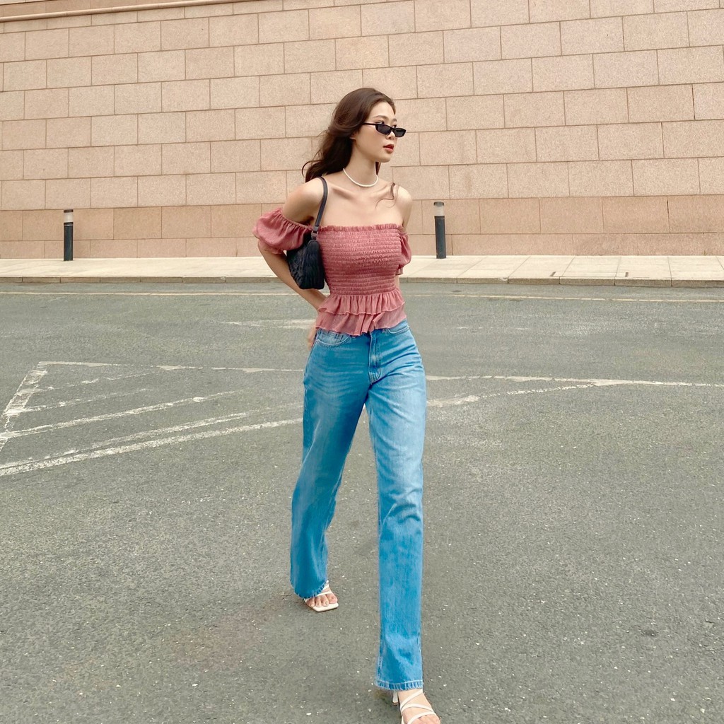 Quần culottes jeans MIEU basic - GN18 (Xanh trung)