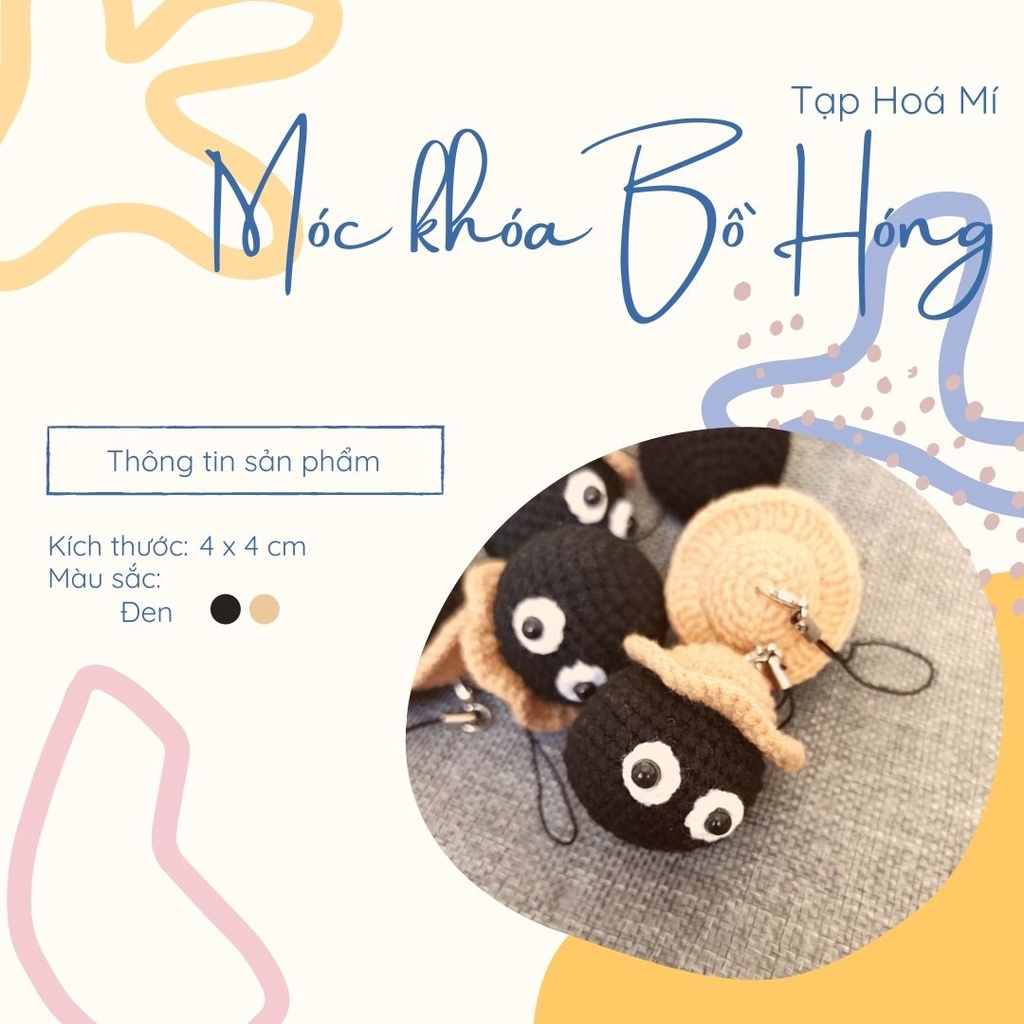 MÓC KHÓA/TREO ĐIỆN THOẠI SUSUWATARI (BÉ BỒ HÓNG - Spirited Away) LEN HANDMADE