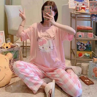 Bộ Ngủ Nữ Big Size Siêu Dễ Thương Áo Cộc Quần Dài